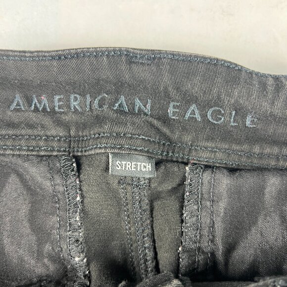 American Eagle Pants Women's 32x29* Mid Rise Kick Boot Cut Black Stretch Tag 12R - Picture 7 of 16